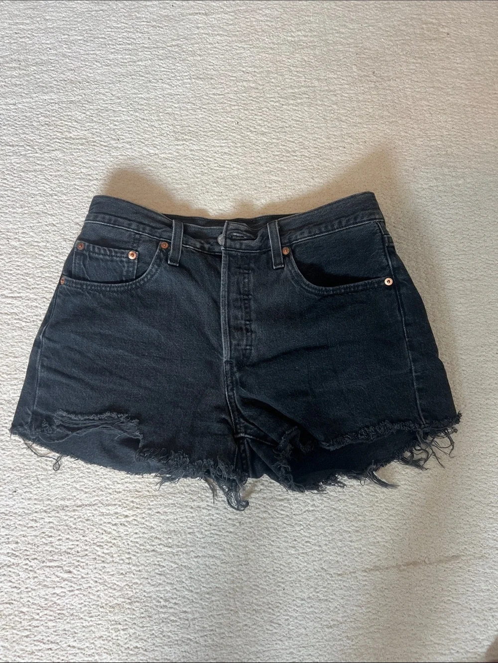 Levi's Black 501 Denim Shorts